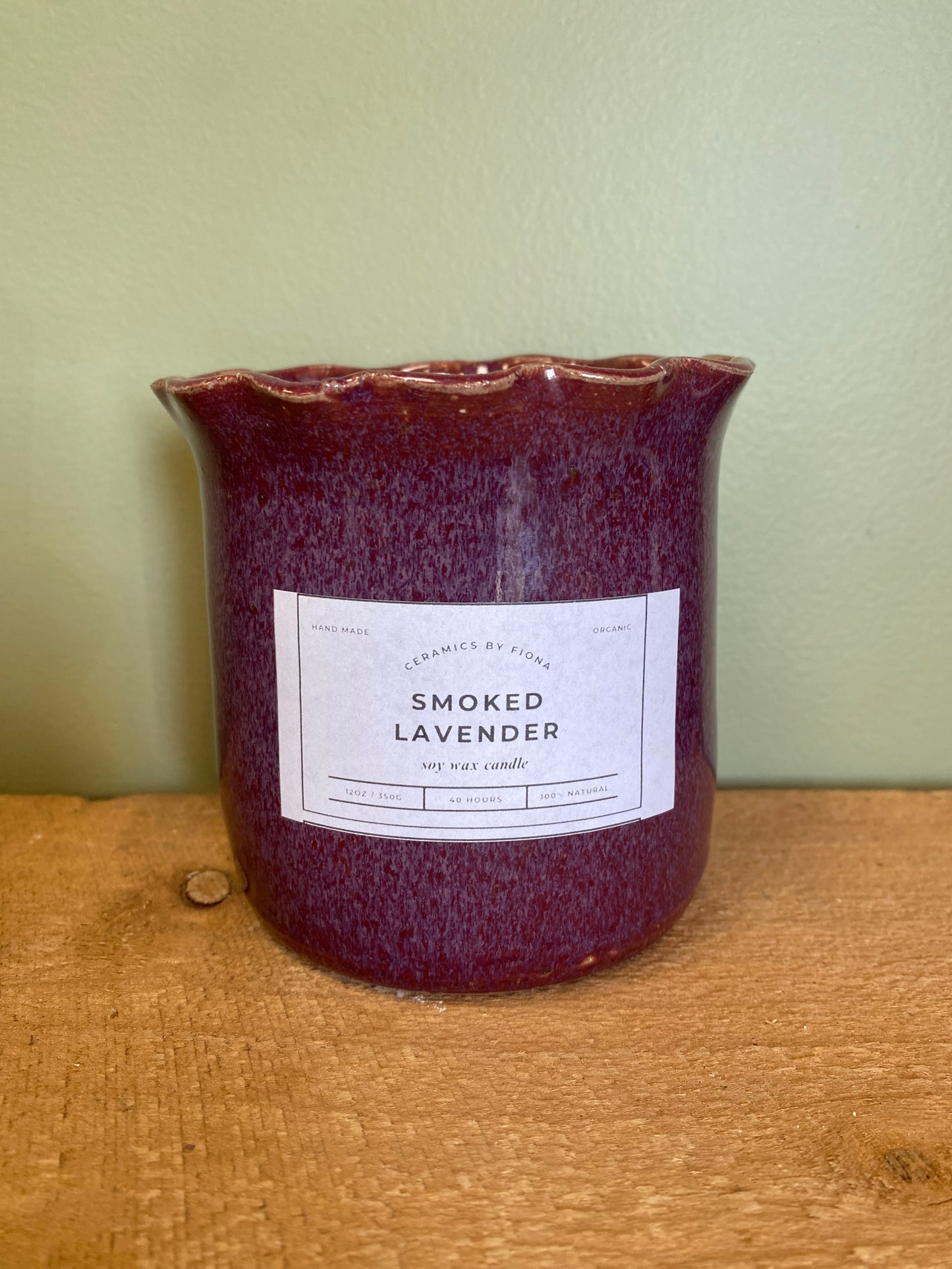 Smoked Lavender Candle | Pottery Rangiora