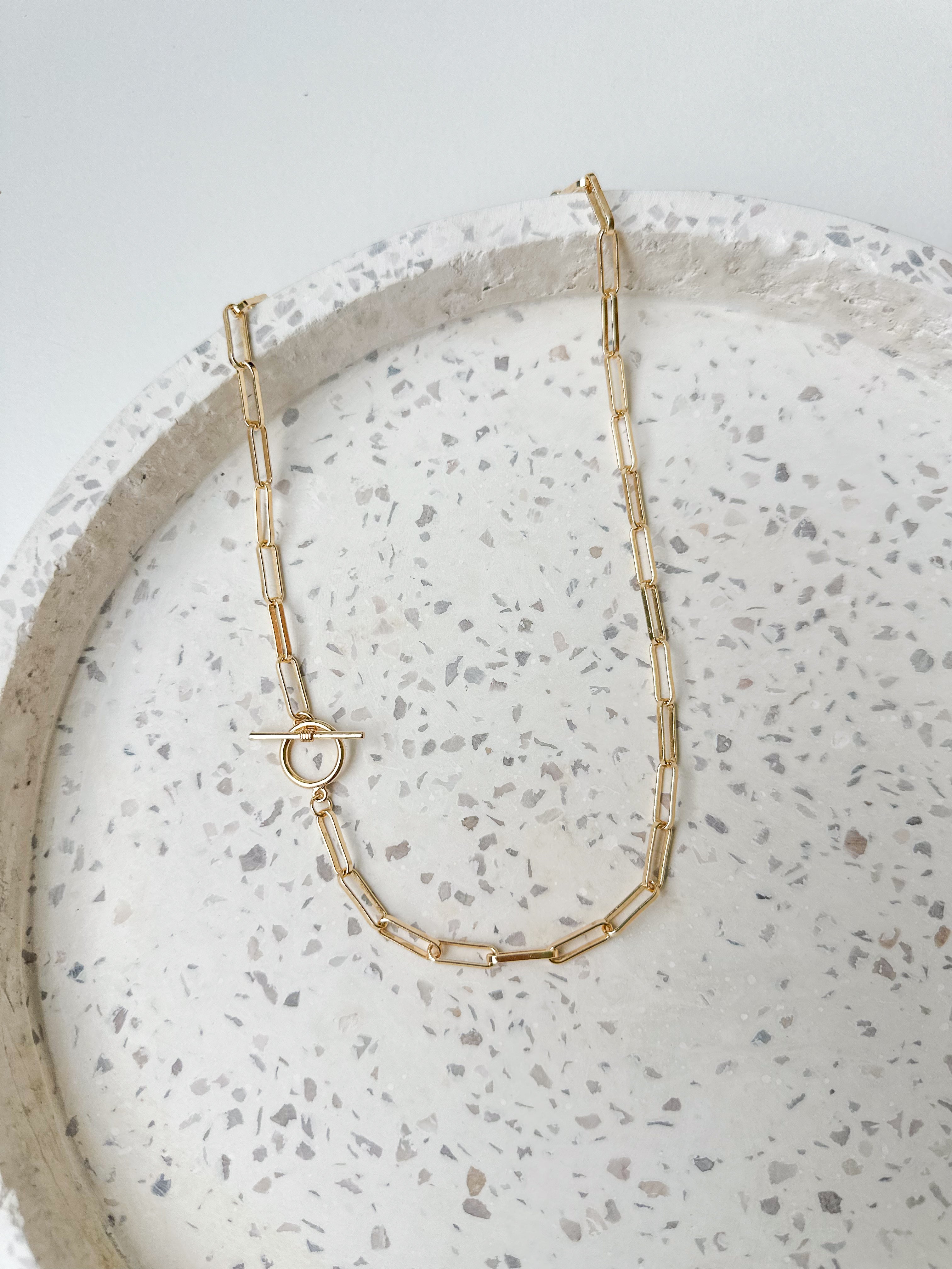Kara Necklace - Chunky Gold / Silver Paperclip Chain Layering Necklace