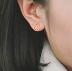 Ring Stud Earrings - Gold / Silver Earrings