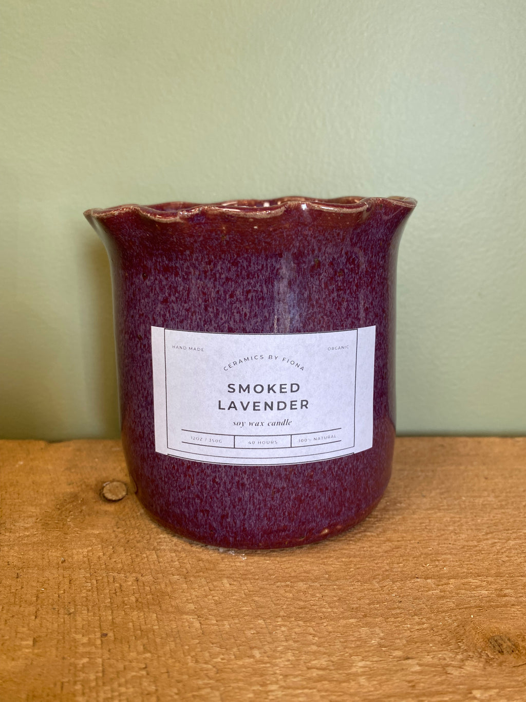 Smoked Lavender Candle | Pottery Rangiora 