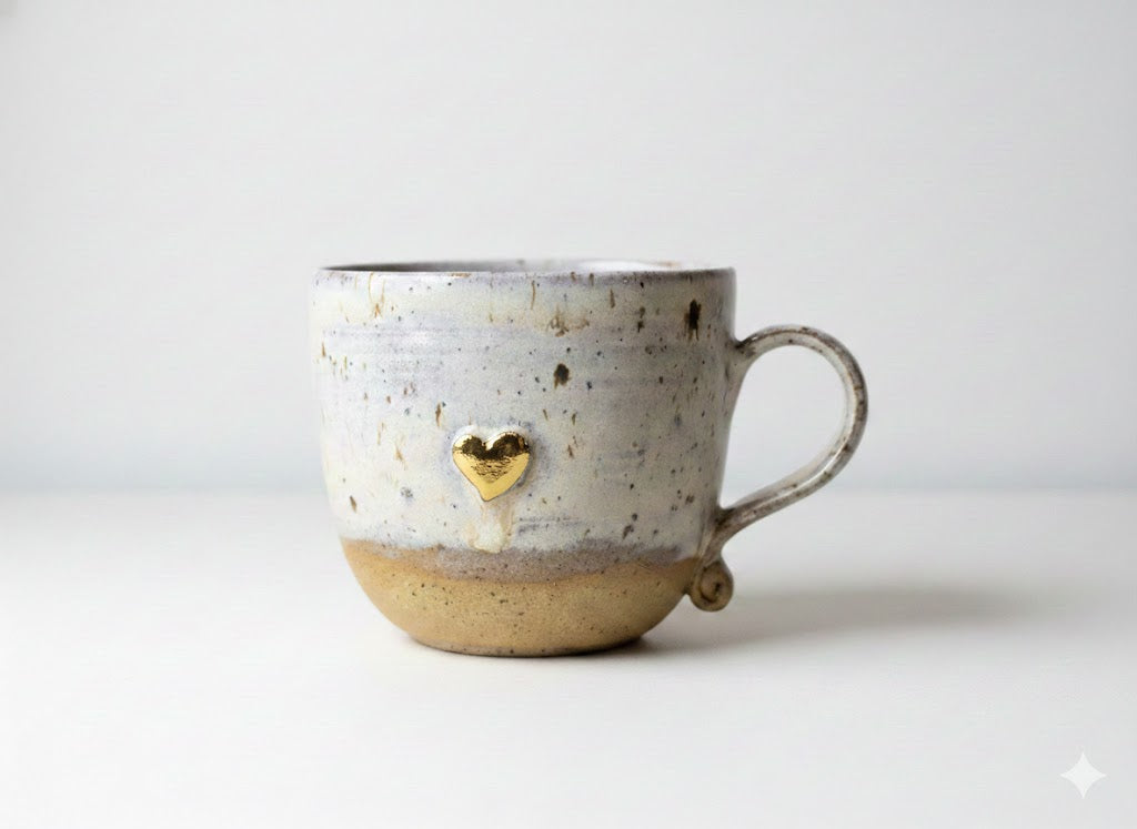 Gold Lustre Heart Cup