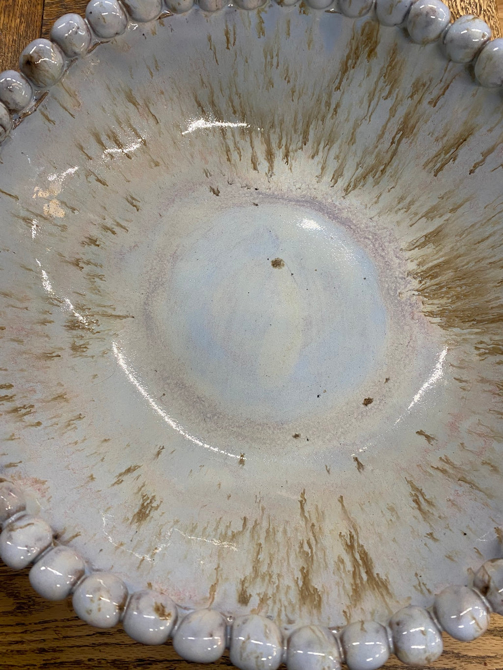 Large Serving Beaded Bowl