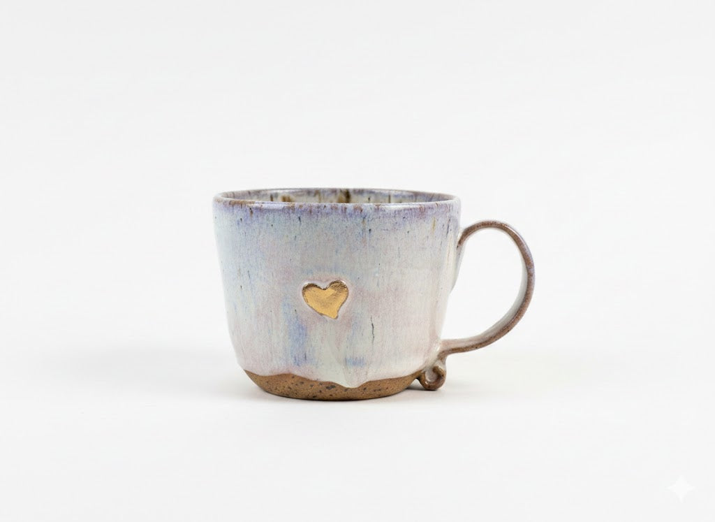 Gold Lustre Heart Cup