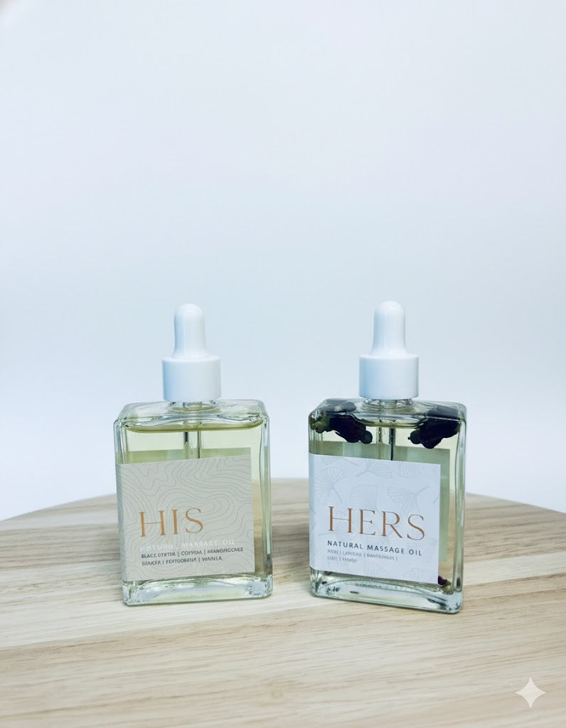 His and Her's massage oil