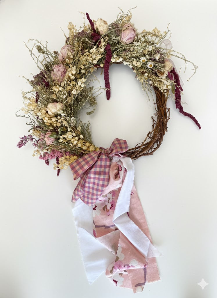 Daisy Peony  30cm wreath