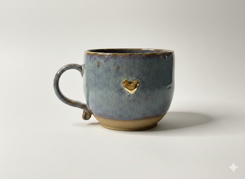 Gold Lustre Heart Cup