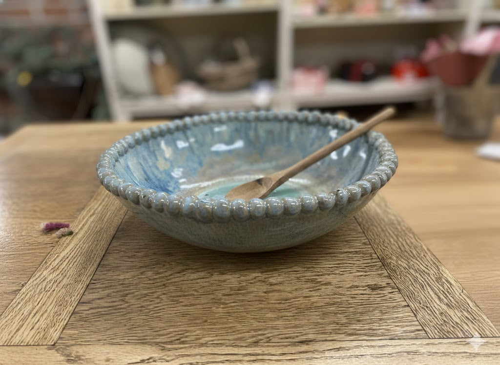 Large Serving Beaded Bowl