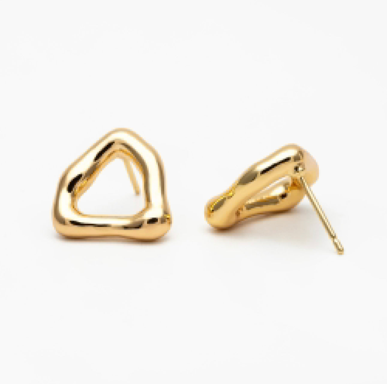 Ella Earring - Organic Triangle Gold Stud Earring