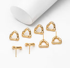 Ella Earring - Organic Triangle Gold Stud Earring