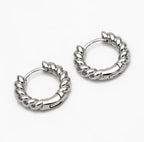 Emma Hoop - Gold Rope Huggie Earrings