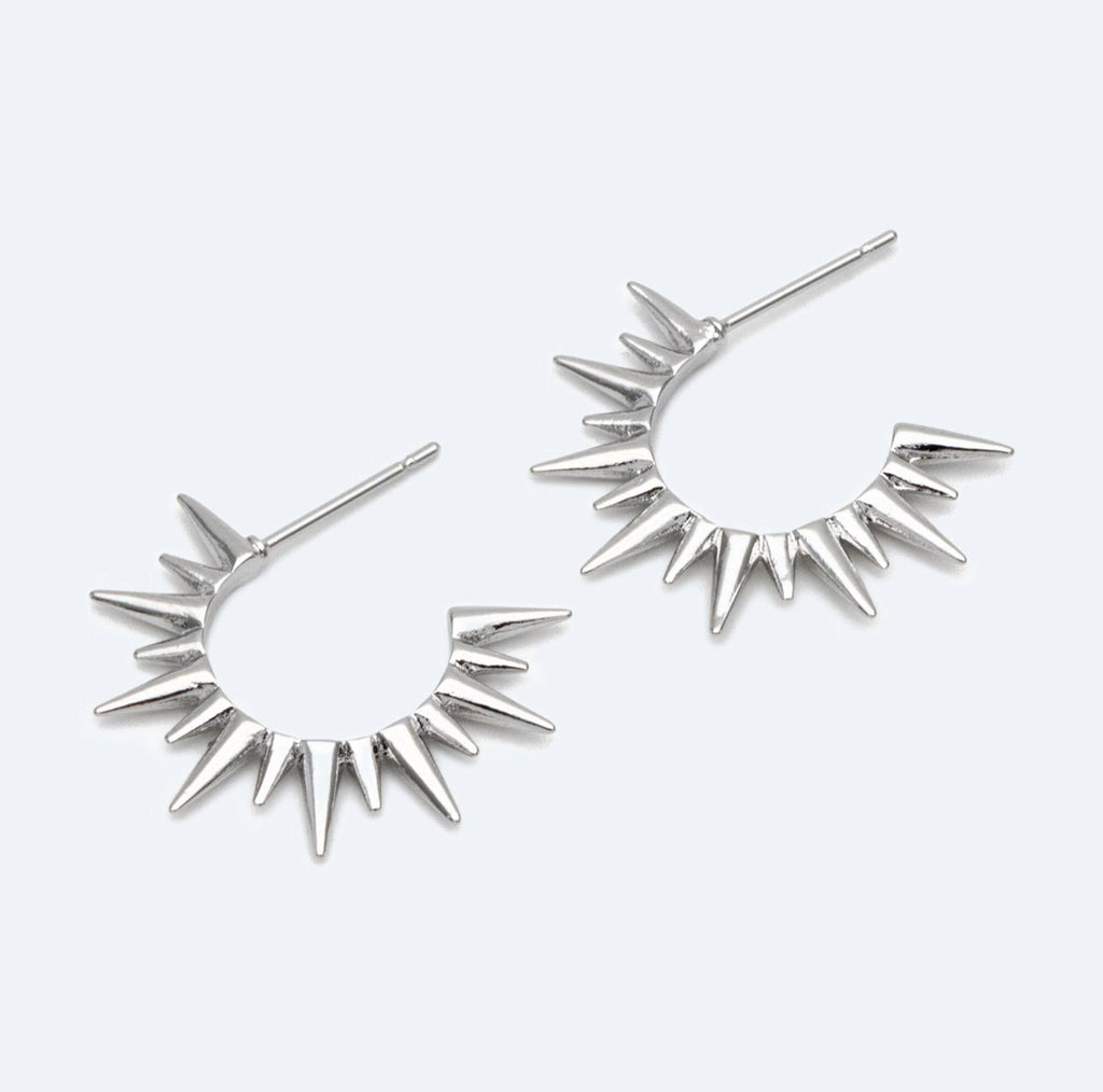 Shine Earring - Spikey Gold / Silver Huggie Hoop