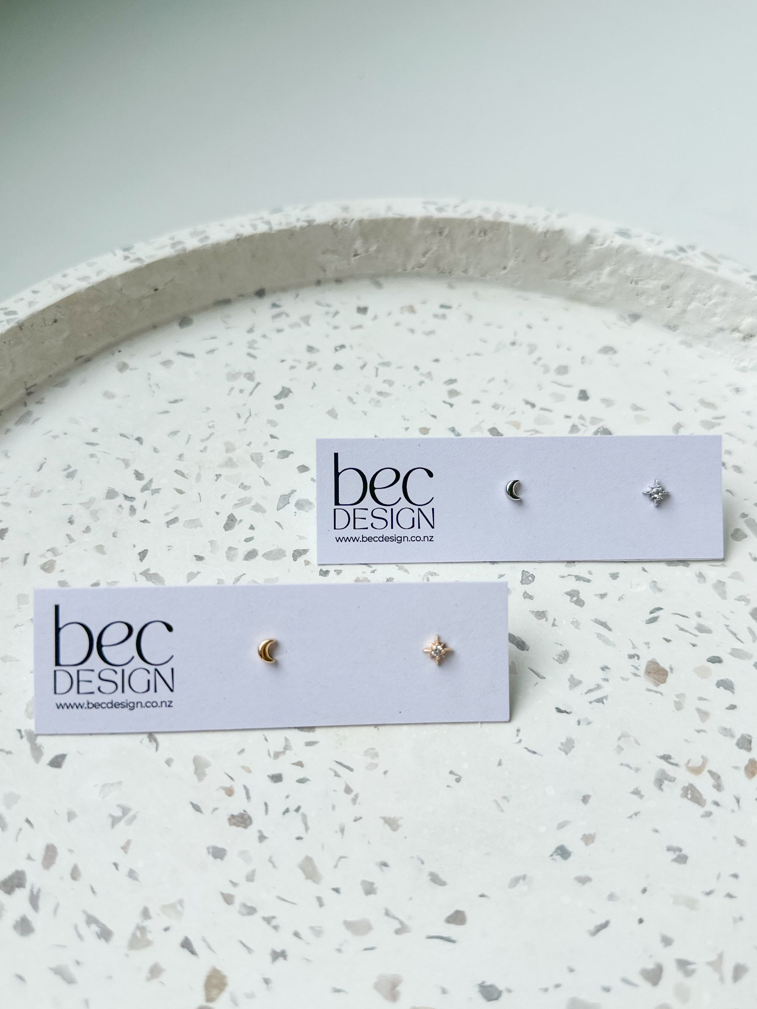 Celeste Stud - Gold / Silver Star Moon Earrings