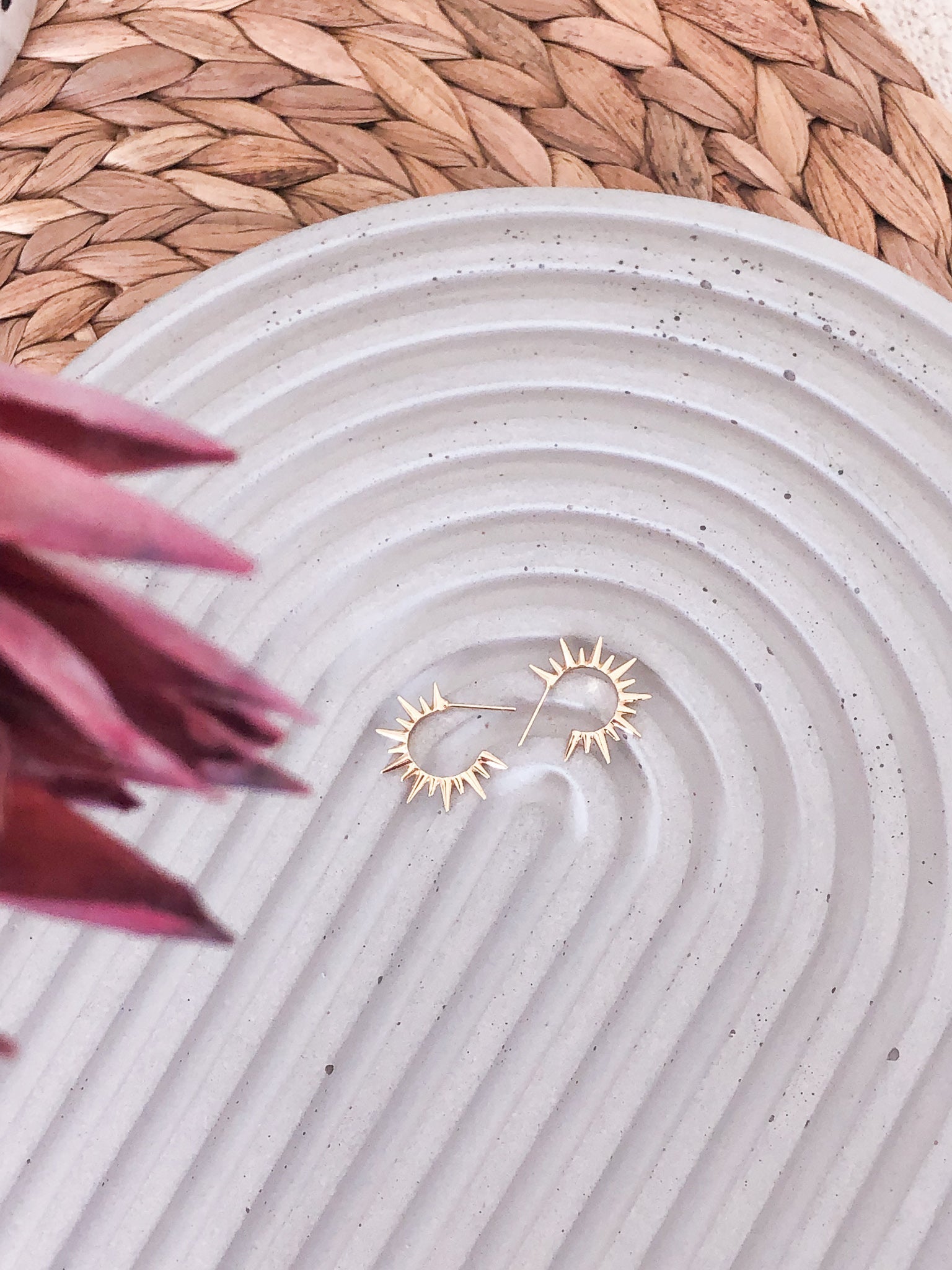 Shine Earring - Spikey Gold / Silver Huggie Hoop