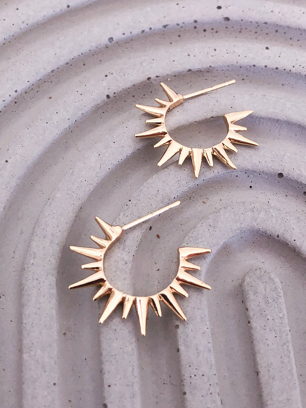 Shine Earring - Spikey Gold / Silver Huggie Hoop