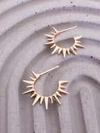 Shine Earring - Spikey Gold / Silver Huggie Hoop