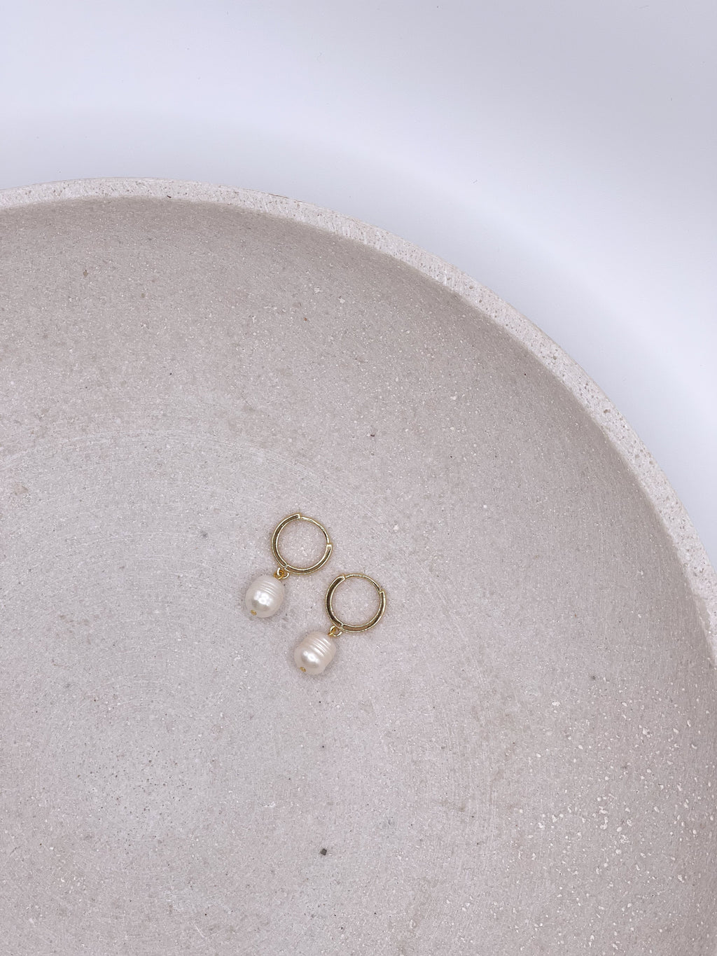 Bre Hoop - Pearl Gold Hoop Earrings