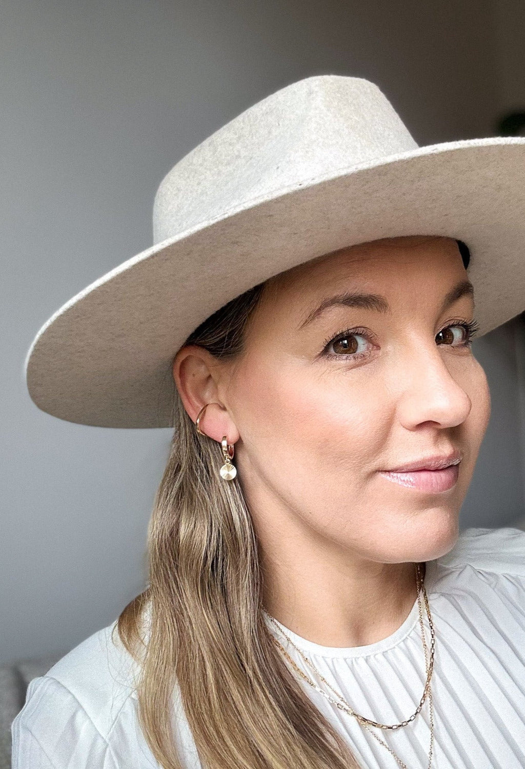 Georgia Hoop - Gold Huggie Earrings