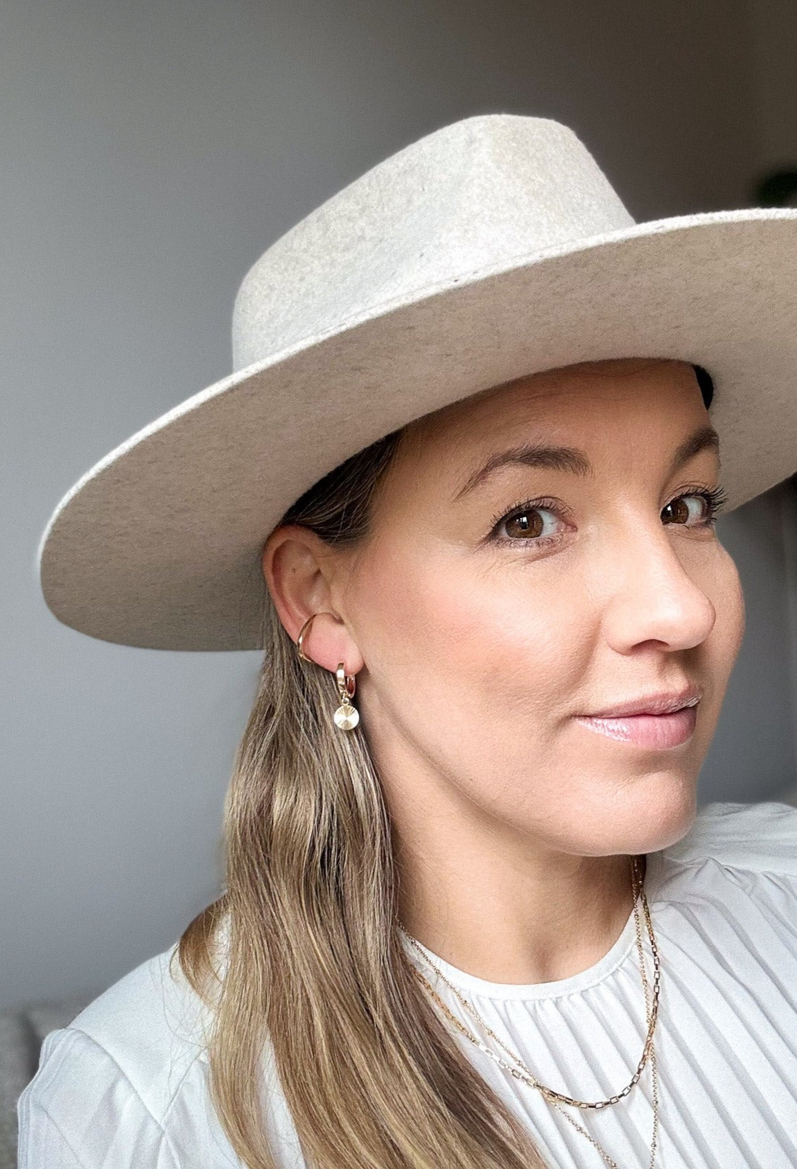 Georgia Hoop - Gold Huggie Earrings