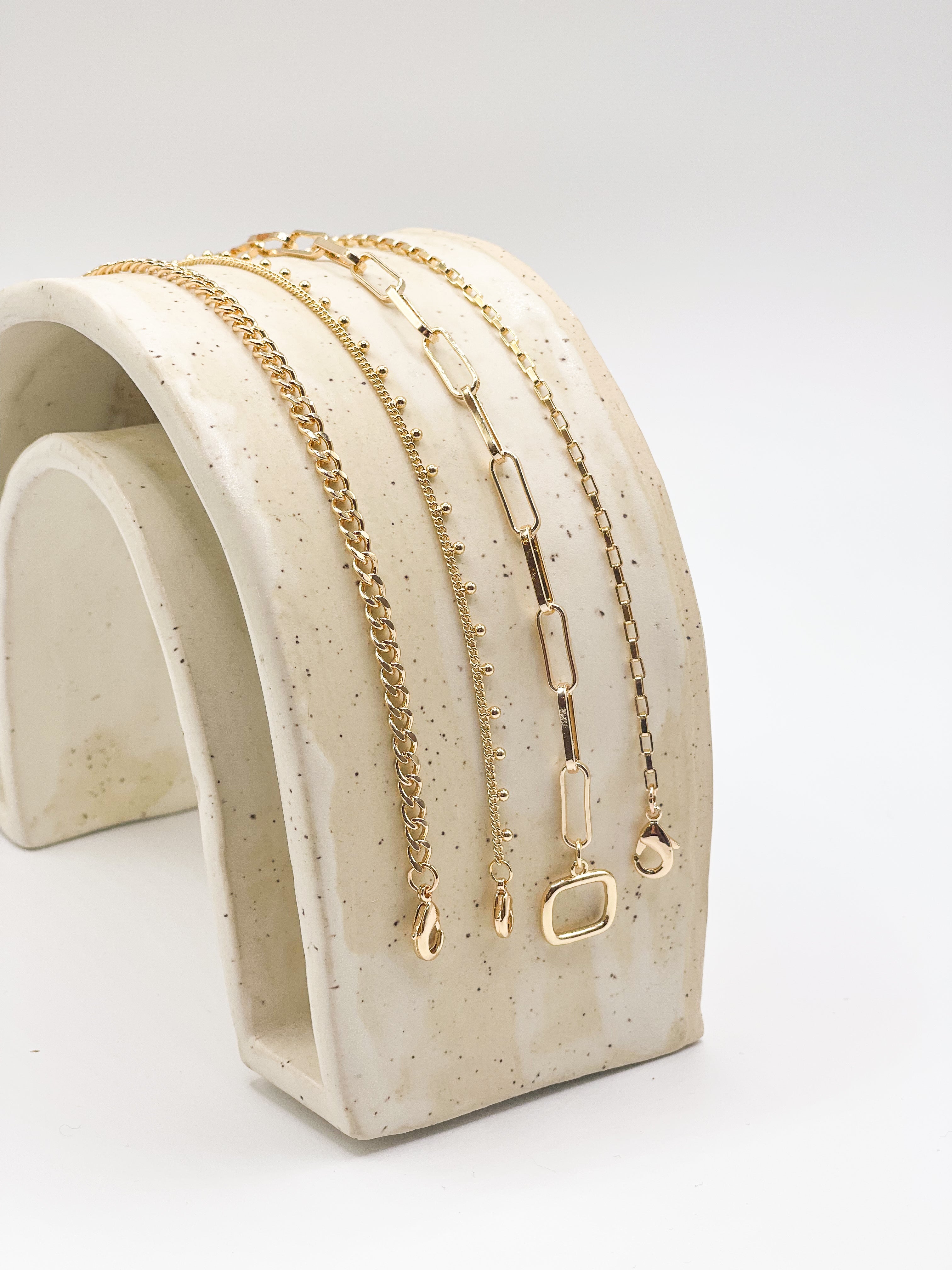 Bailey Bead Chain- Gold / Silver Layering Necklace