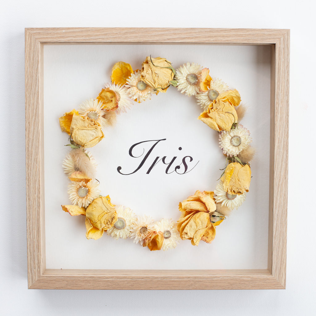 Floral framed boxed name