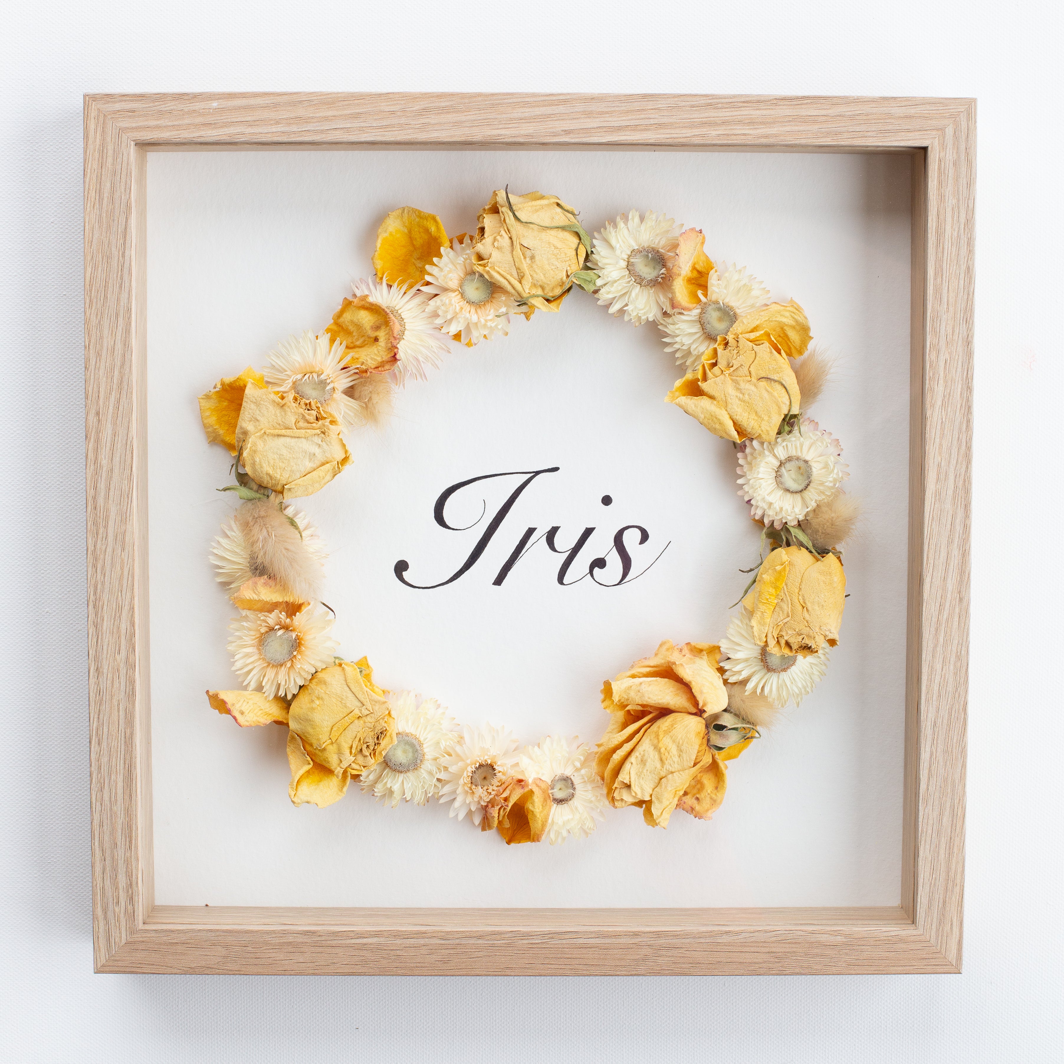 Floral framed boxed name