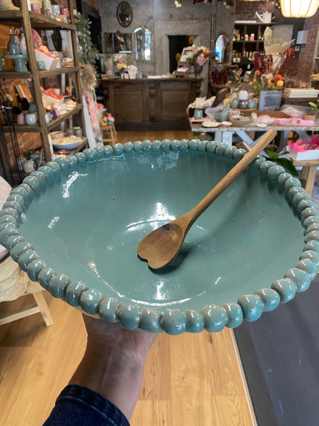Large Serving Beaded Bowl