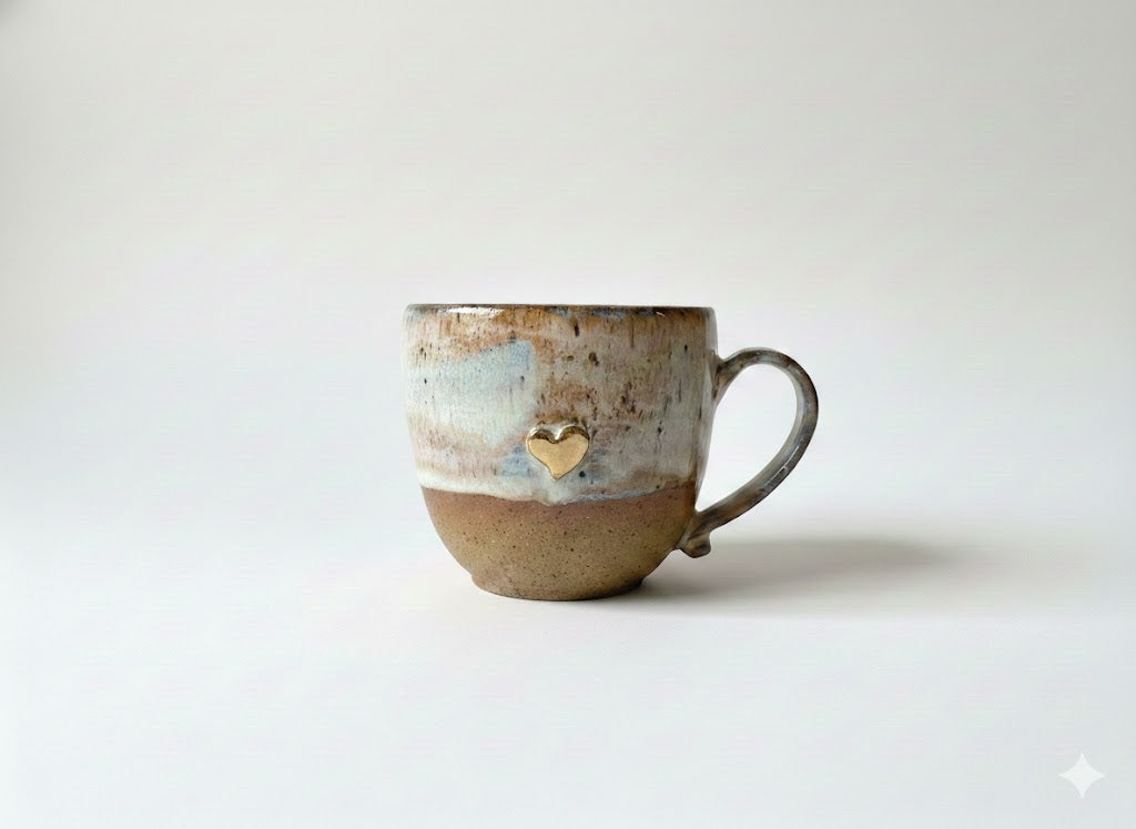 Gold Lustre Heart Cup
