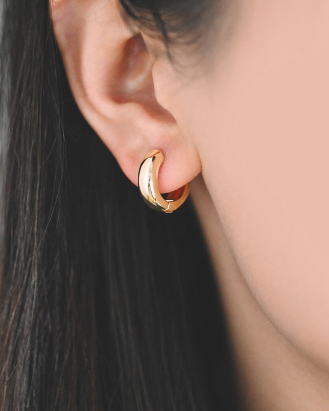 Kyra Hoop - Chunky Gold / Silver Huggie Hoop Earrings