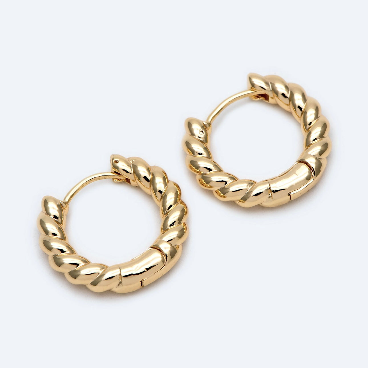 Emma Hoop - Gold Rope Huggie Earrings