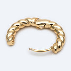 Emma Hoop - Gold Rope Huggie Earrings